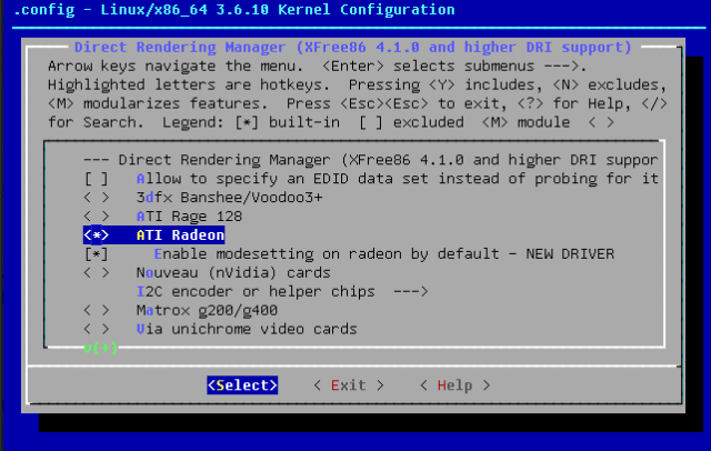 Linux kernel configuration - Graphics support